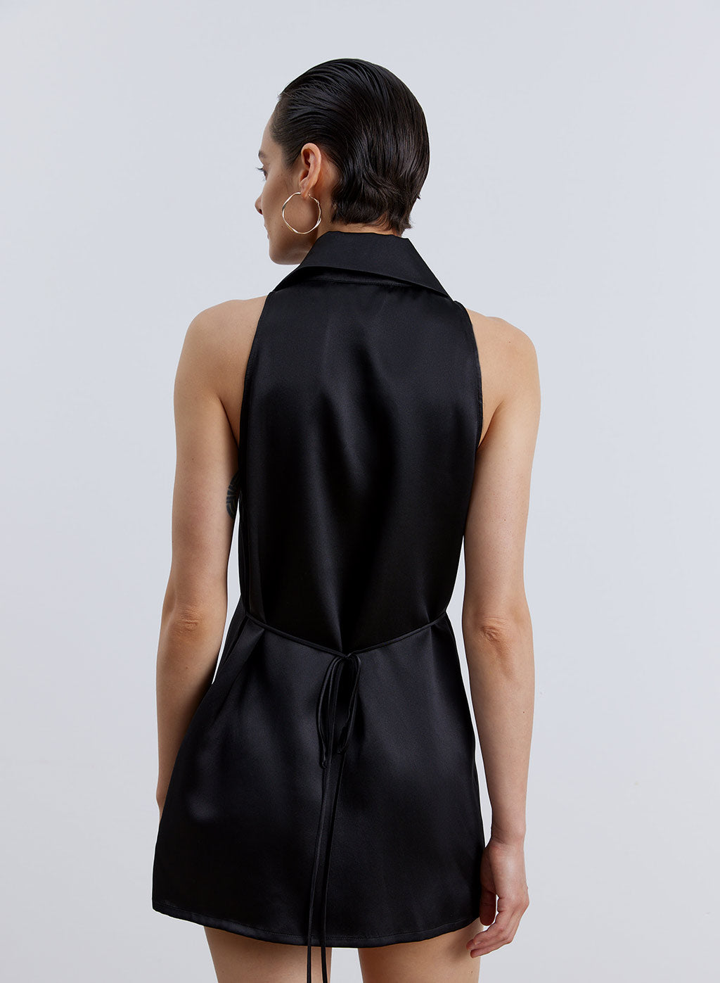 Sleeveless Silk Shirt Dress image 1