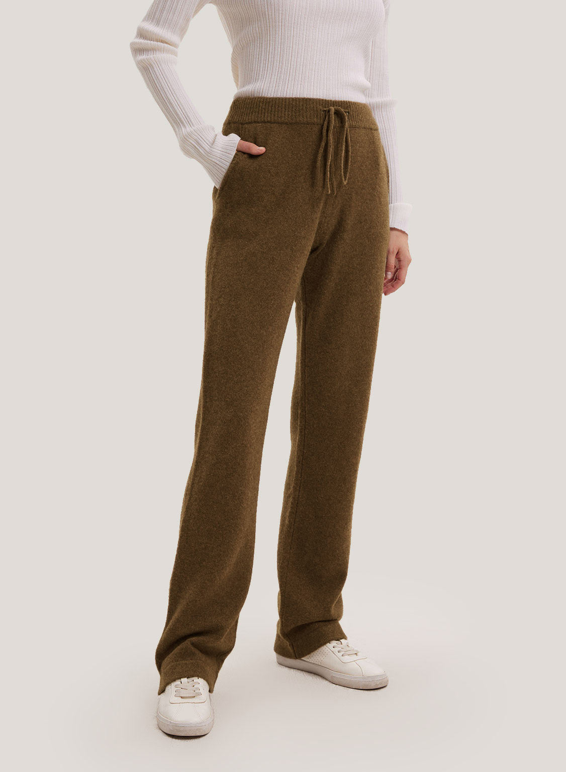 Relaxed-Fit Pure Yak Wool Jogger - Brown, M image