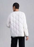 Contrast Trim Crewneck Down Jacket image 1