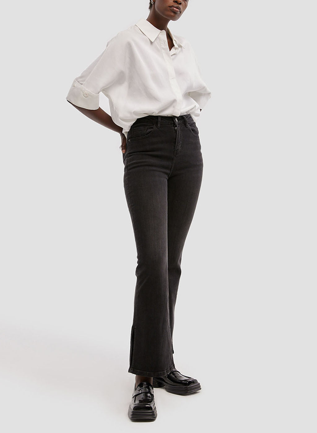 Boot-cut Vintage Jeans - Black, XL image