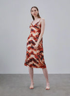 Printed Back Cross Silk Dress image 0