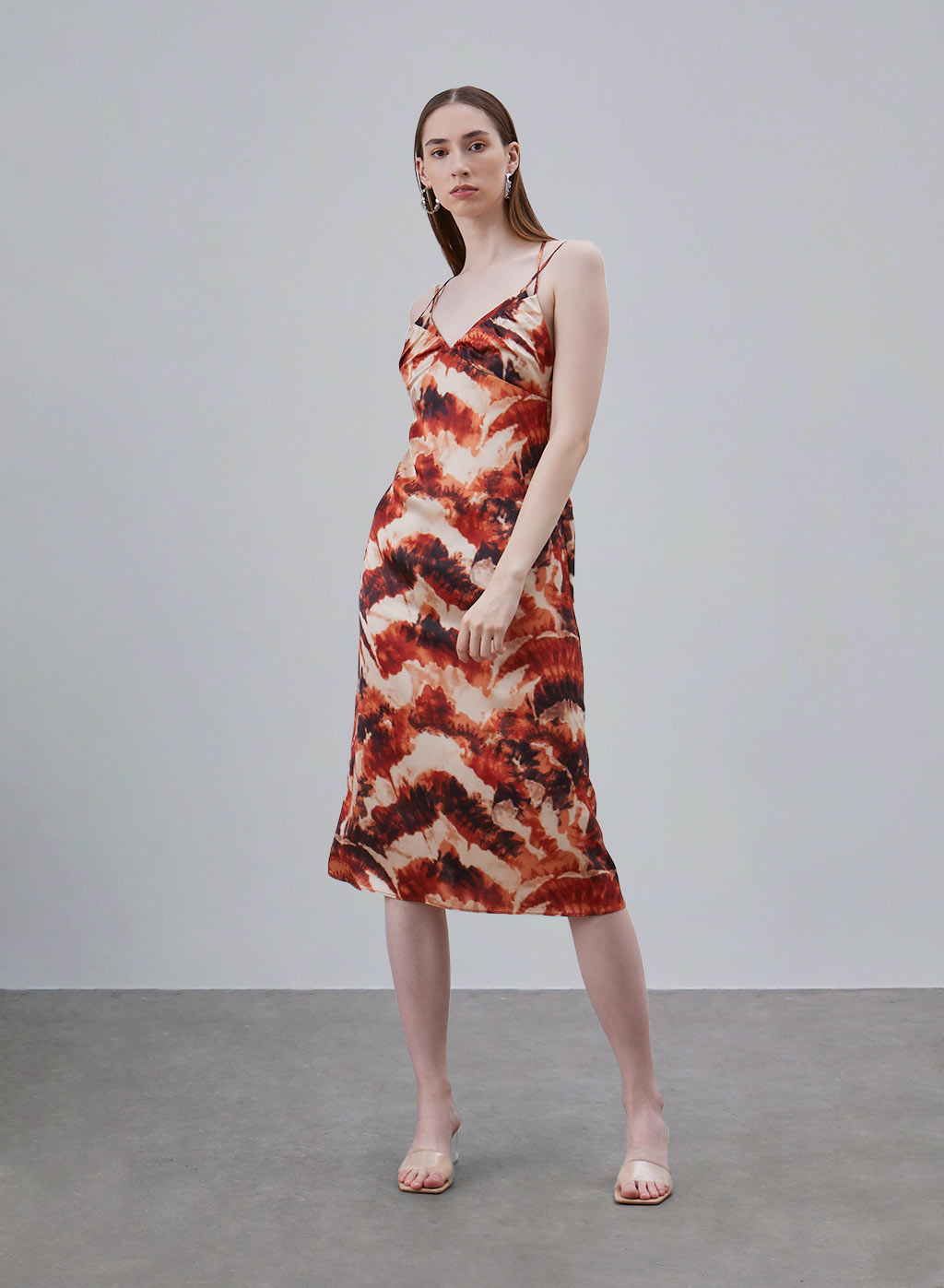 Printed Back Cross Silk Dress image 0
