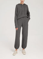 Fine-Knit Pure Merino Wool Hoodie Set - Charcoal, L image
