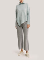 Wide-Leg Pure Wool Trouser With Pocket - Smoke, M image