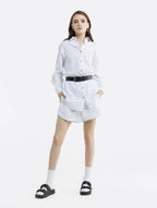 Solid Longsleeve Shirt &amp; Shorts Set - White, S image