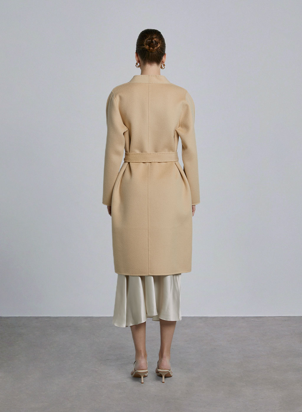 V-neck Belted Wool Coat image 1