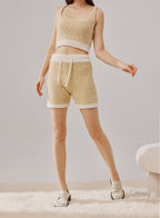 Fleece Knit Fitted Shorts image 0