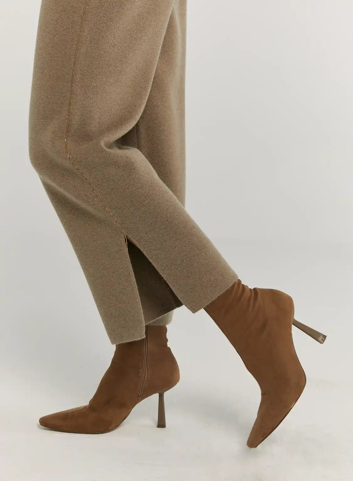 100% Cashmere Side-Slit Pants image 1