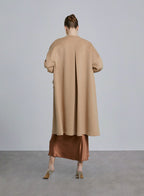 Camel V-neck Long Coat image 1