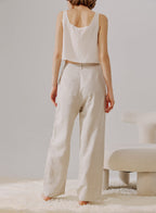 Wide-Cut Linen Pants image 1