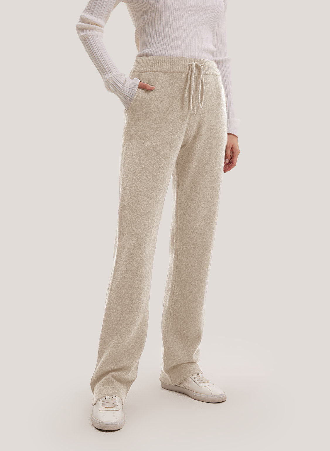 Relaxed-Fit Pure Yak Wool Jogger - Beige, M image