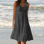 Casual Elegant Stitching Dress Women - Dark Gray, XL image