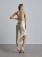 Twisted Knot Bias Cut Silk Dress image 1