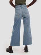 High-waist Wide Leg Frayed Jeans image 1