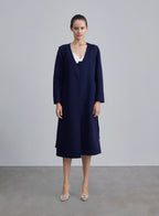 A-line Belted Cashmere-Wool Coat - Blue Rock, S image