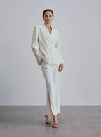 Waist Tunic Blend Blazer - Ivory, XS image