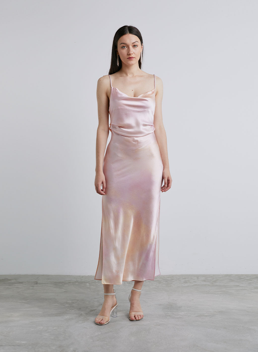 Camisole Neck Silk Slip Midi Dress image 0