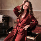 Deep v silk pajamas