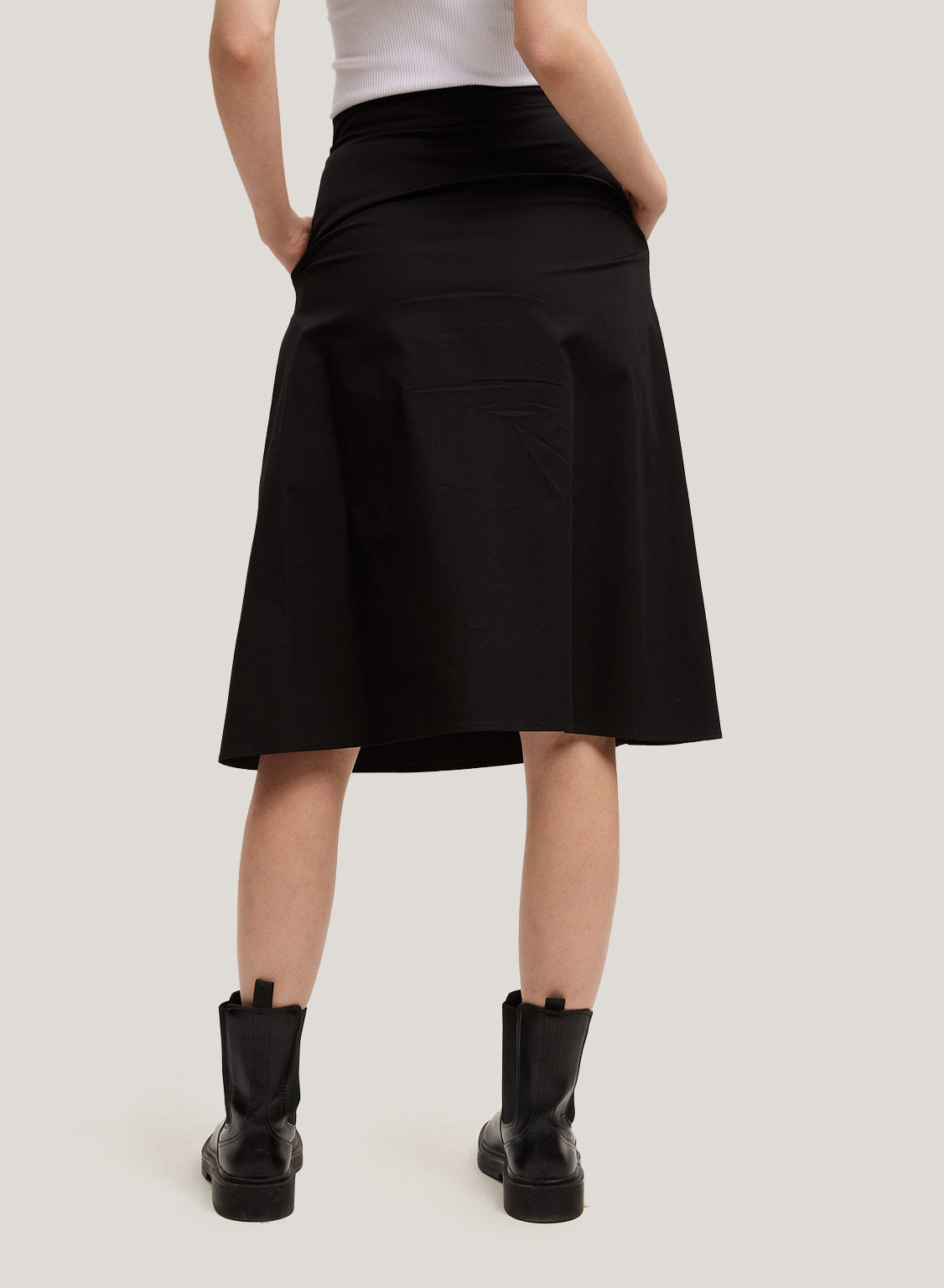 Drawstring Waist Cotton Casual Skirt image 1