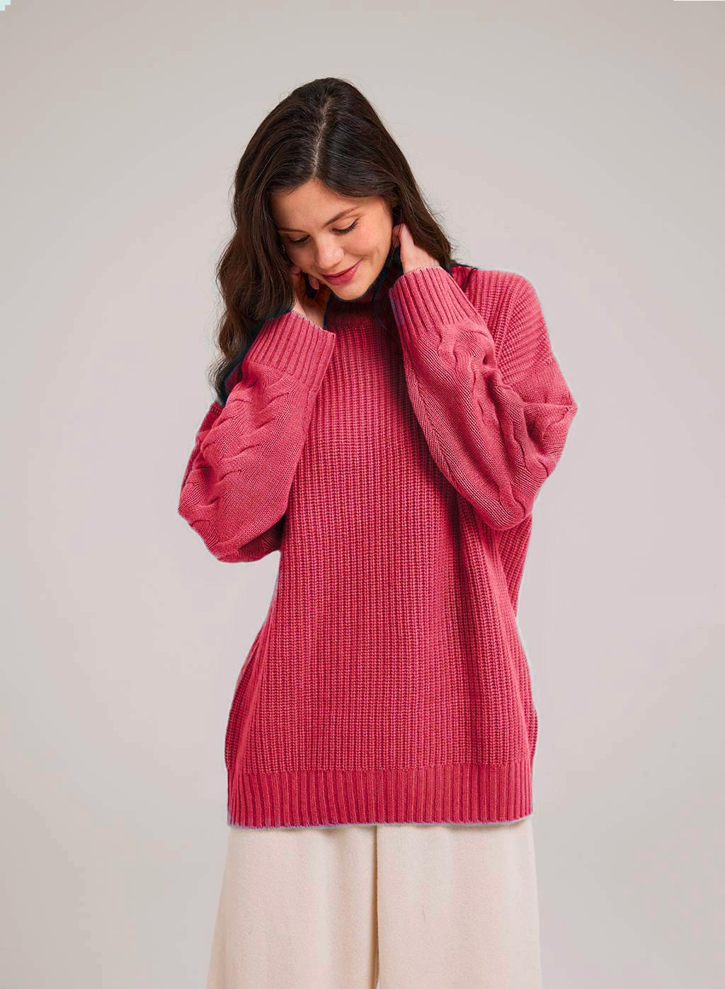 Swan Turtleneck Camel Hair Sweater