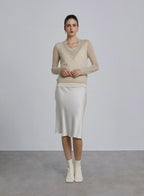 Ultra Light Layered Cashmere Top - Magnolia, S image