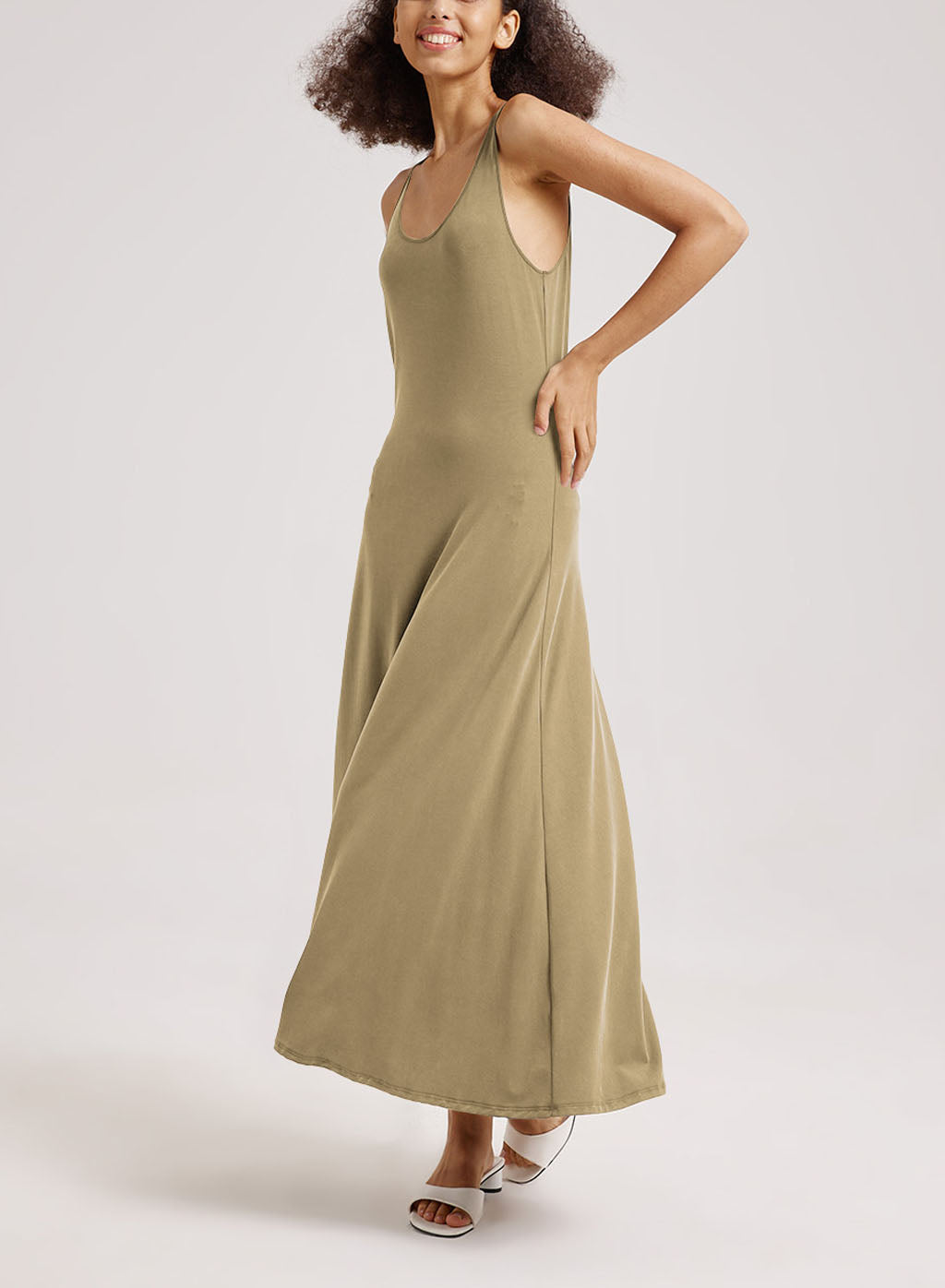 Refresh Maxi Tank Dress - Khaki, M image