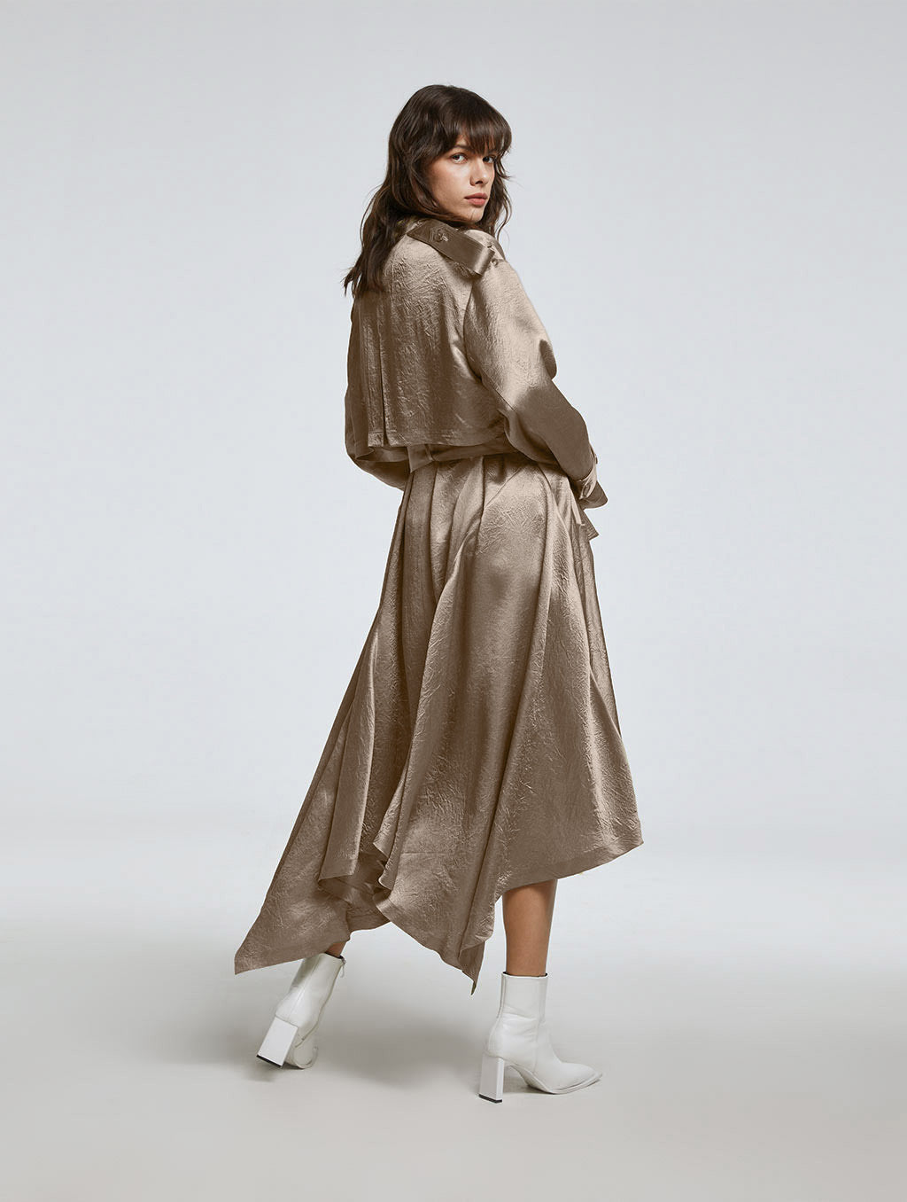 Double-breasted Pure Acetate Tent Coat image 1