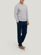 Tapered-Leg Drawstring Camel Hair Wool Blend Jogger - Navy, L image