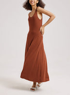 Refresh Maxi Tank Dress - Saddle Brown, M image