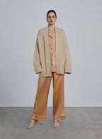 Textured Cashmere Belted Cardigan - Magnolia, S image