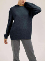 Relaxed Wool-Cashmere Hoodie - Navy, XS image