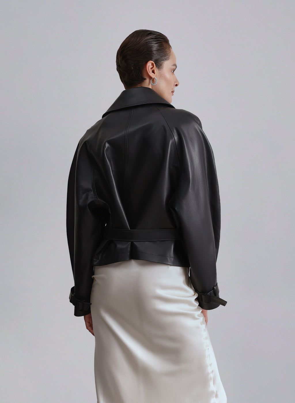 Maison Faux Leather Belted Jacket image 1
