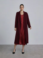 Dressy Peak Lapel Cashmere Long Coat image 0
