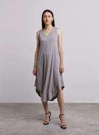 Curved Hem Tank Dress - Mercury, M image