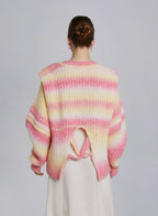 Gradient Wide Shoulder Puff Sleeve Sweater image 1