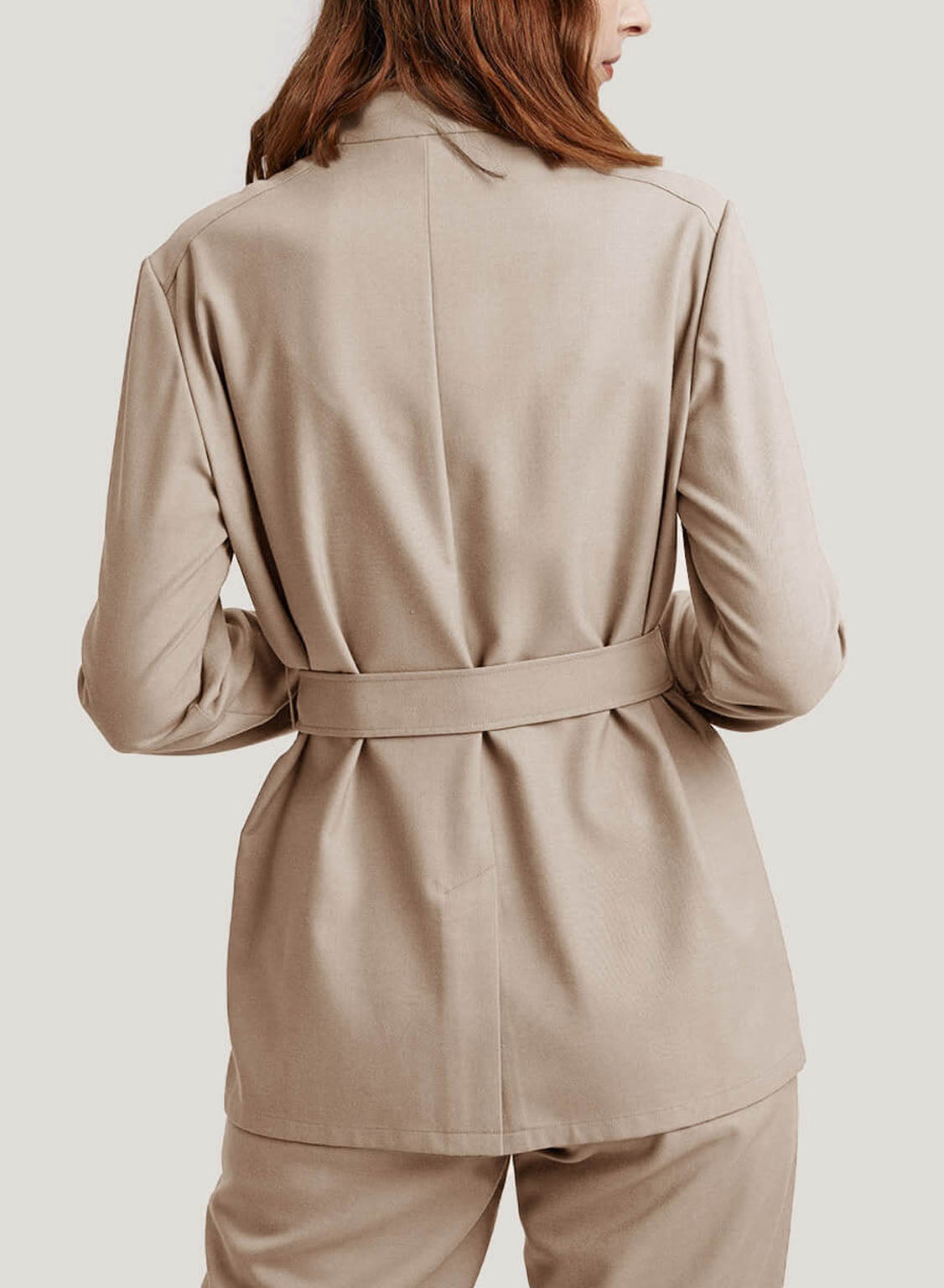 Wool-Blend Belted Short Jacket image 1