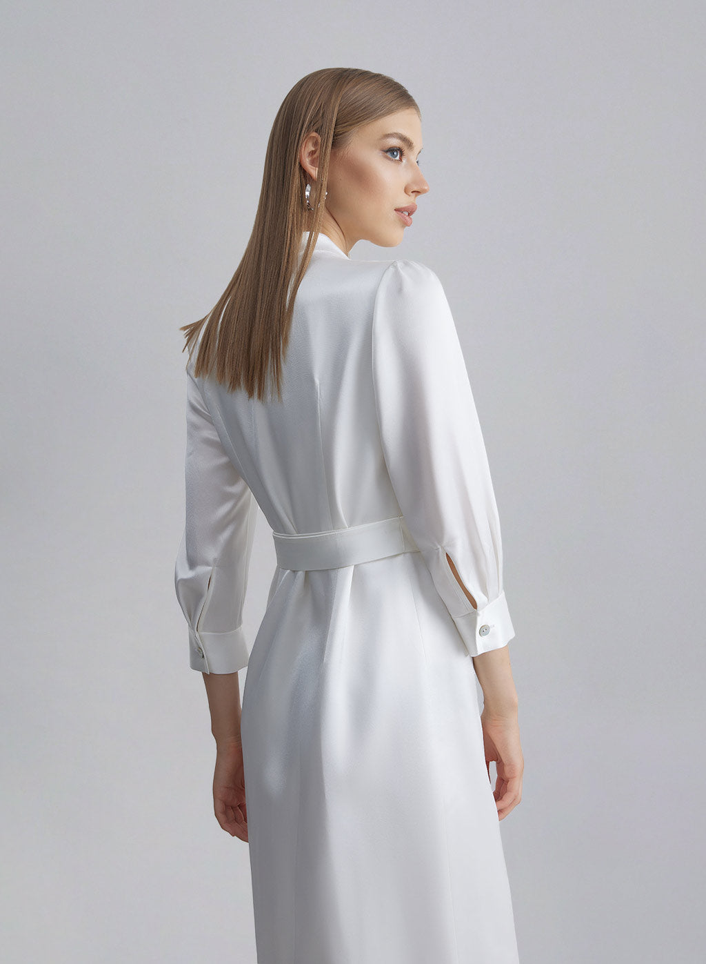 Half Sleeves Satin Suit Dress image 1