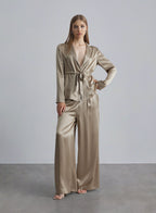 Posh Front Knot Silk Pajama Set image 0
