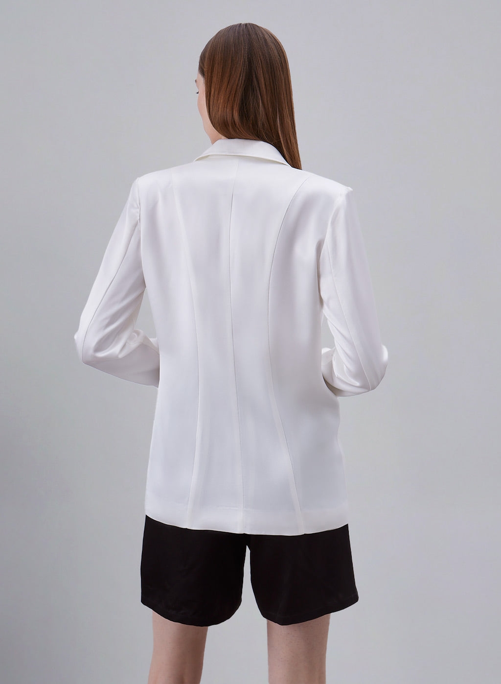 Surplice Neckline Satin Blazer image 1