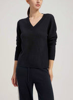 Pure Cashmere V-Neck Sweater - Black, M image