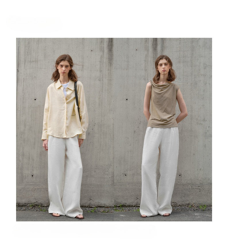High-end linen slacks