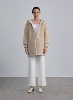 Buttoned Front Hooded Teddy Coat image 0