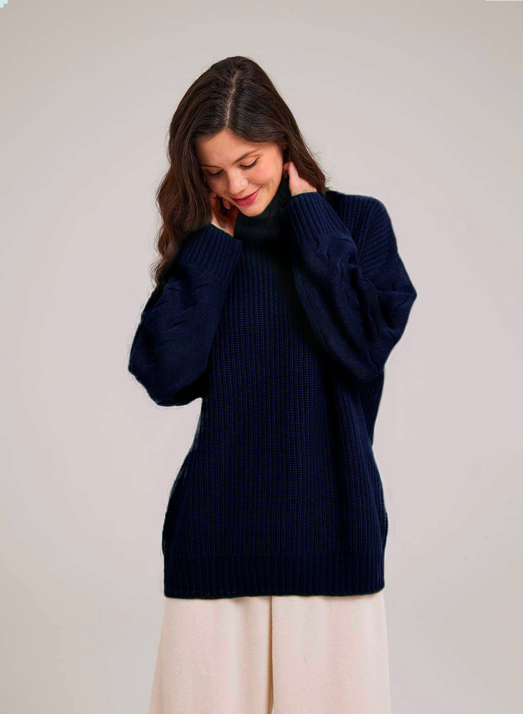 Swan Turtleneck Camel Hair Sweater