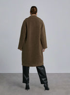 Fleece Single Breasted Long Coat image 1