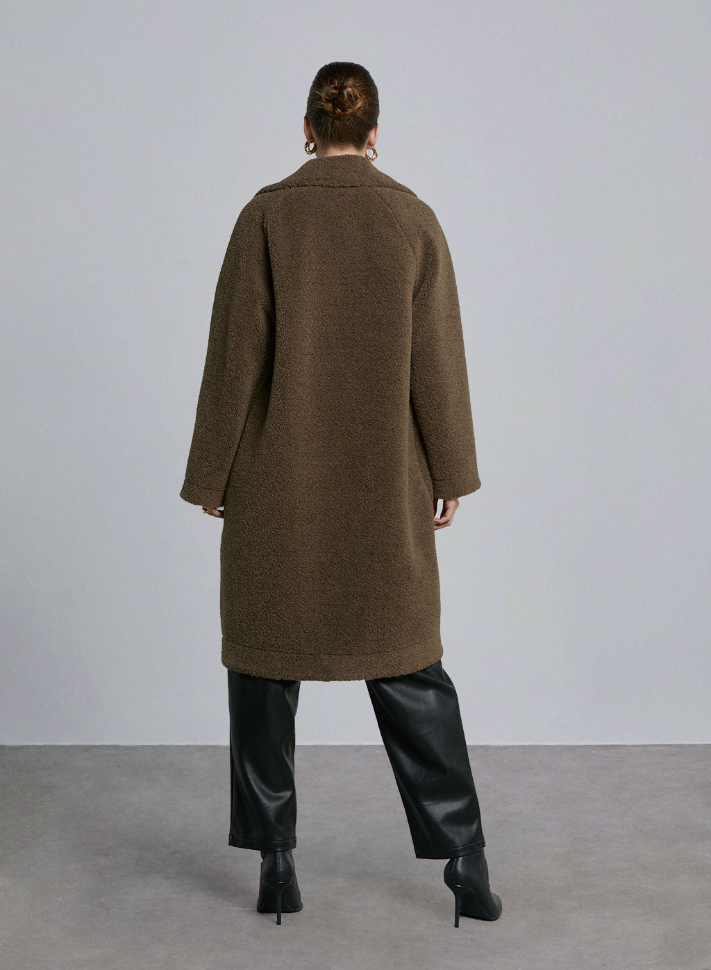 Fleece Single Breasted Long Coat image 1