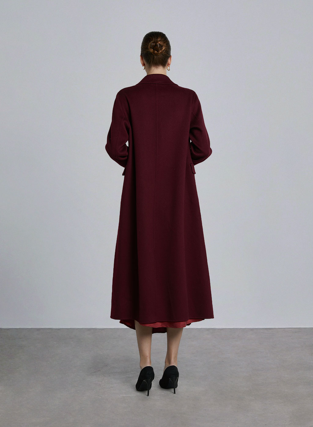 Dressy Peak Lapel Cashmere Long Coat image 1
