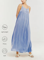 Backless Halter Dress - Waterscape, L image