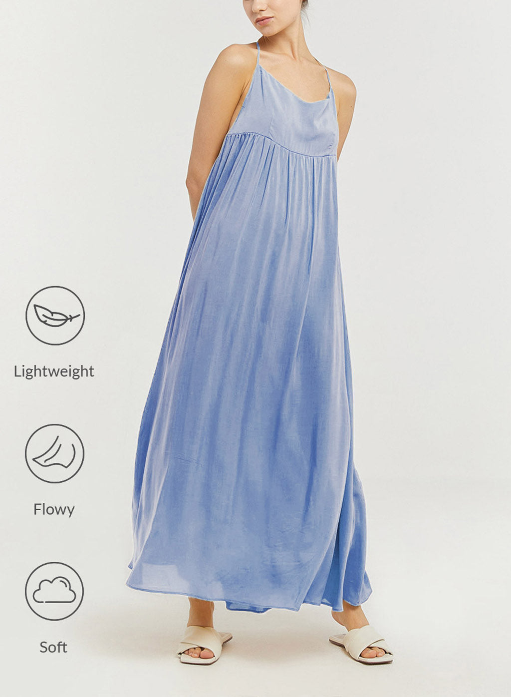 Backless Halter Dress - Waterscape, L image