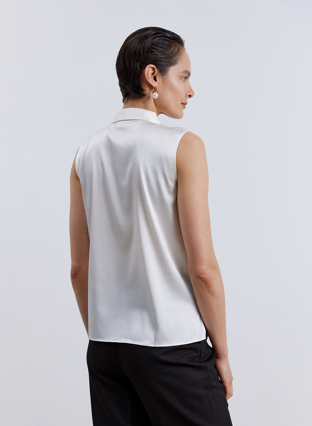 Sleeveless Square Neck Silk Blouse image 1