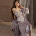 Side slit suspender nightgown